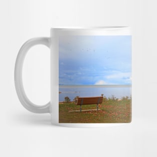 A seat by the lake. Mug